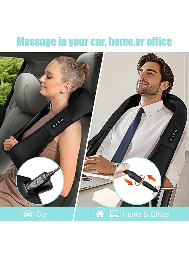 سعيد جهاز تدليك الرقبة بالحرارة، جهاز تدليك شياتسو للرقبة والظهر والكتف والقدم والساق، جهاز تدليك عميق للأنسجة بتقنية العجن ثلاثي الأبعاد لاسترخاء العضلات في المنزل والمكتب، جهاز تدليك الرقبة للنساء والرجال - Image 3