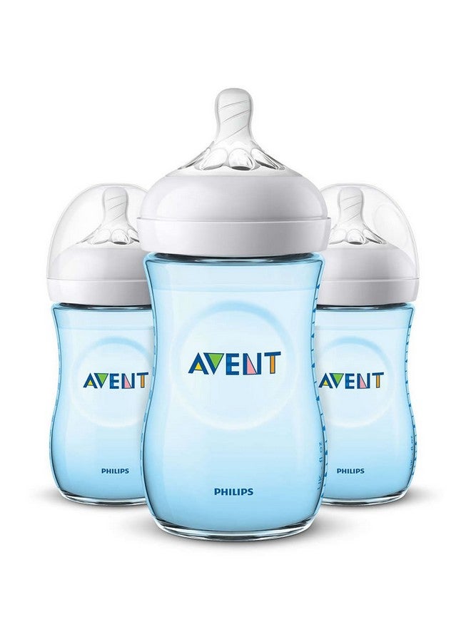 Philips Avent 9oz Natural Baby Bottles 3-Pack - Blue - Image 1