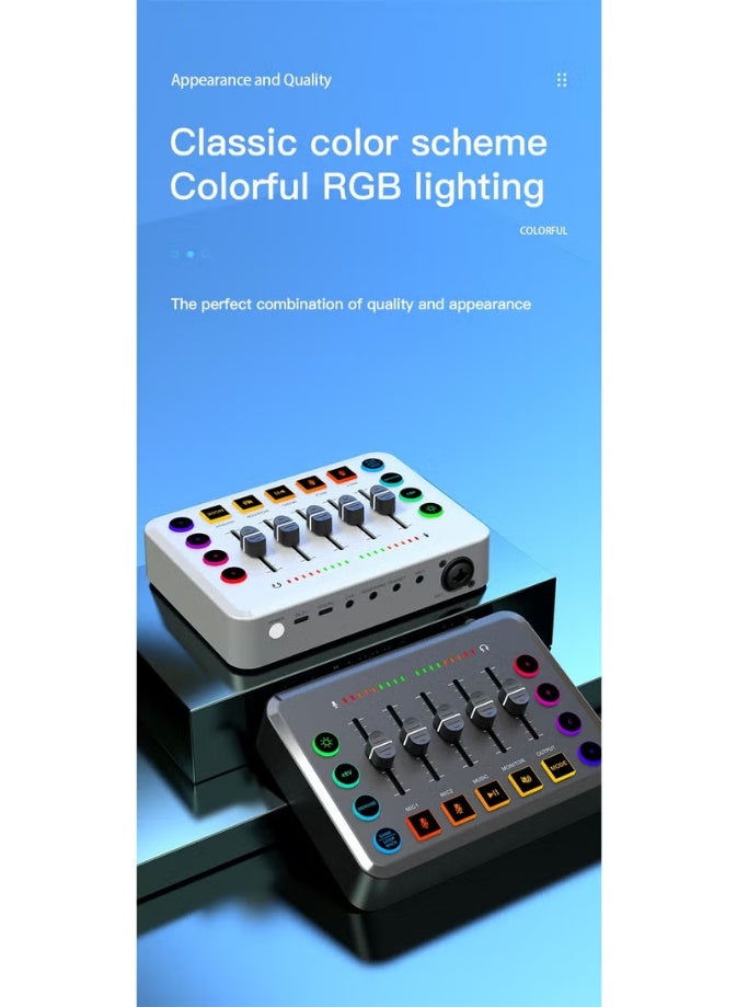 ZONBON Gaming Audio Mixer, Audio Mixer for Streaming, Streaming RGB PC Mixer with XLR Microphone Interface, Volume Fader, 48V Phantom Power, for Podcast/Recording/Game Voice/Youtube/TikTok/Vocal - Image 5