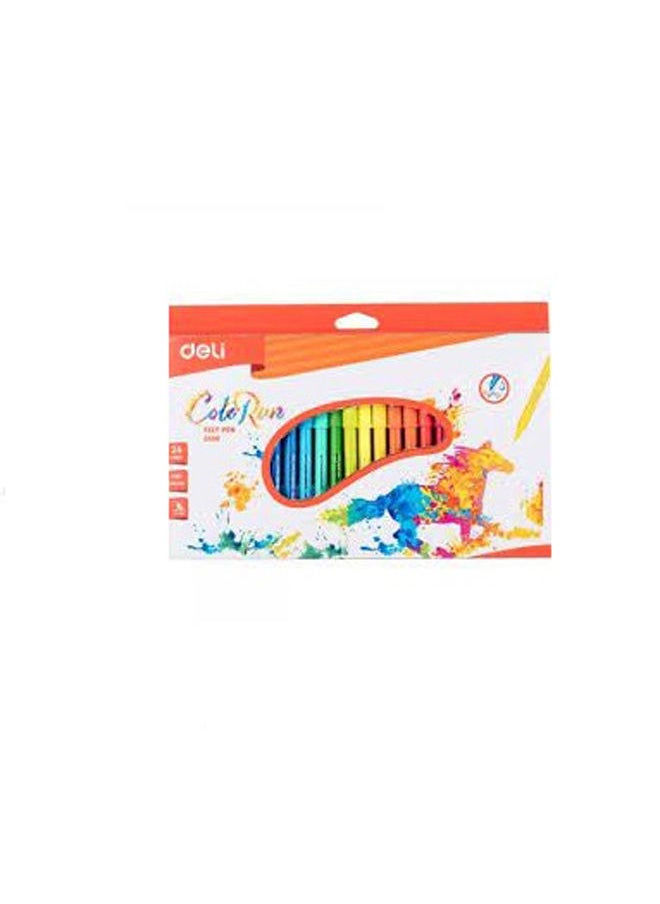 Deli Felt Pen - 18 Colors - Fiber Bullet Tip 