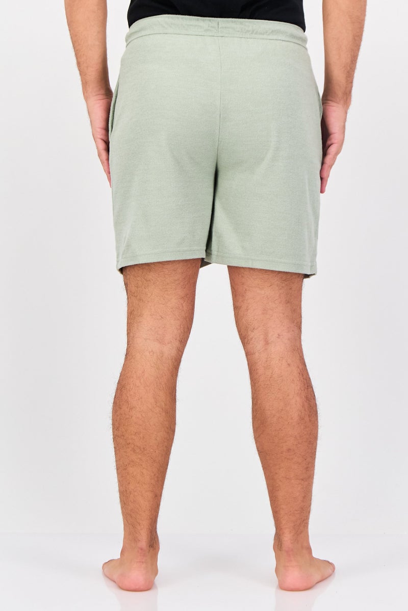 Frye Men Textured Drawstring Sleepwear Shorts, Sage Green - Image 3