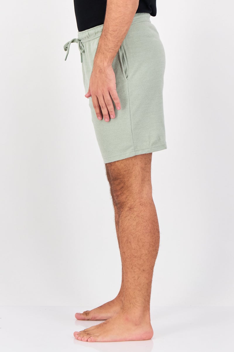 Frye Men Textured Drawstring Sleepwear Shorts, Sage Green - Image 2