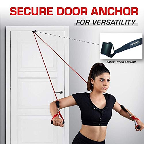KAMACHI Resistance Bands Set for Exercise, Stretching, and Workout Toning Tube Kit with Foam Handles, Door Anchor, Ankle Strap, and Carrying Bag for Men, Women - Image 4