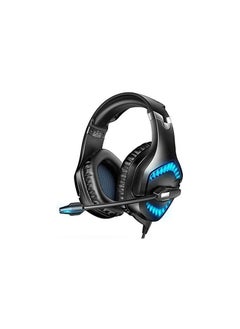 Gaming Headphone K1B Pro with LED and Microphone Wired Over Ear Headphone for PC, PS5, Xbox, Mobiles, Tablets, Laptops. (Blue)
