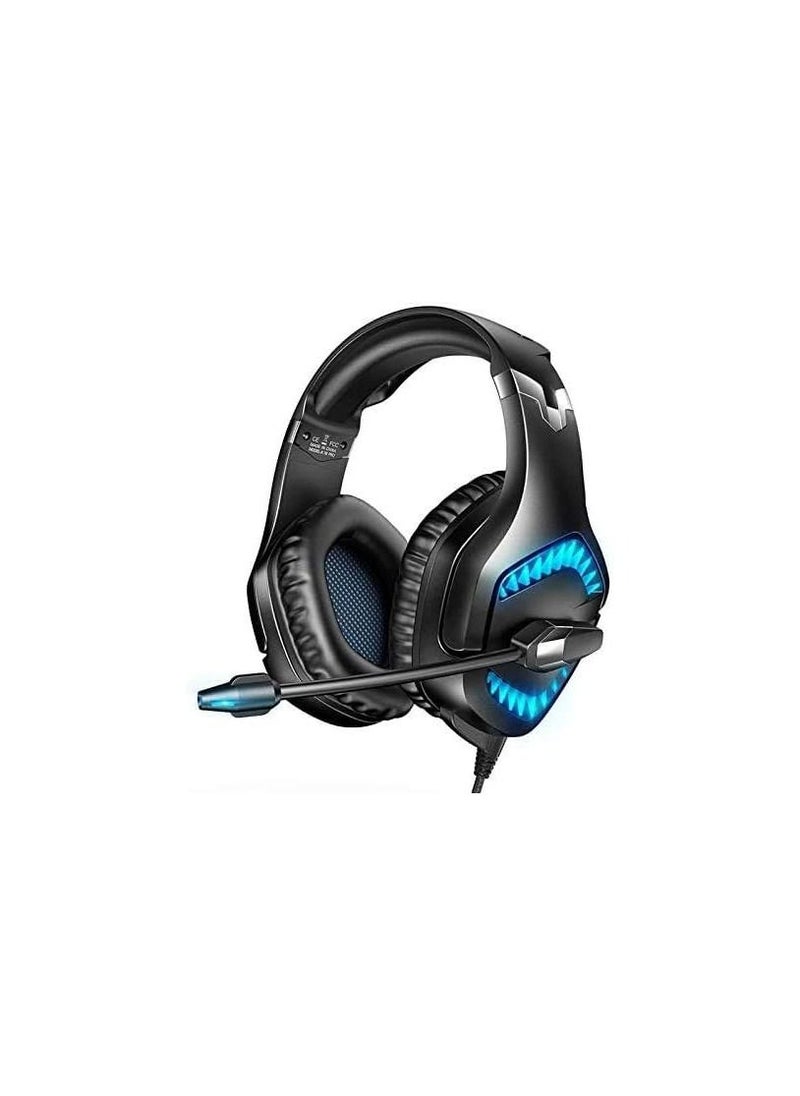 RUNMUS - Gaming Headphone K1B Pro with LED and Microphone Wired Over Ear Headphone for PC, PS5, Xbox, Mobiles, Tablets, Laptops. (Blue) - Image 1