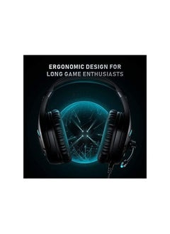 رونموس سماعة رأس للألعاب K1B Pro مزودة بإضاءة LED و ميكروفون سلكية فوق الأذن لأجهزة الكمبيوتر الشخصية وPS5 وXbox والهواتف المحمولة والأجهزة اللوحية وأجهزة الكمبيوتر المحمولة. (أزرق)  - Image 2