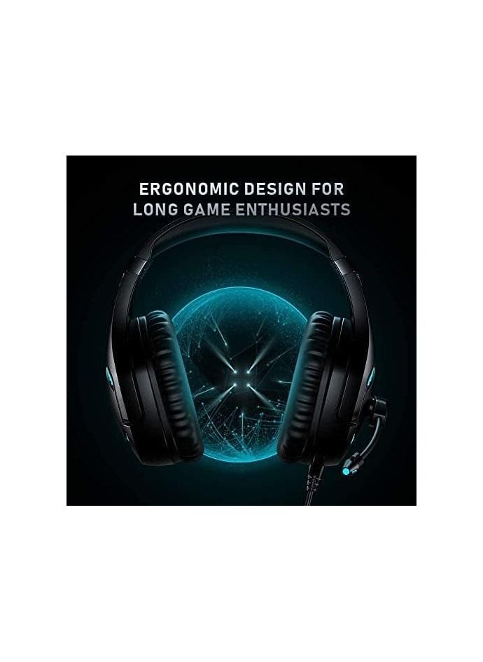 RUNMUS - Gaming Headphone K1B Pro with LED and Microphone Wired Over Ear Headphone for PC, PS5, Xbox, Mobiles, Tablets, Laptops. (Blue) - Image 1