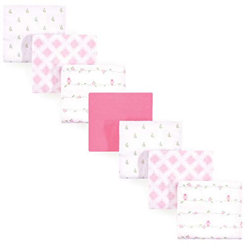 Luvable Friends Unisex Baby Cotton Flannel Receiving Blankets, Bird 7-Pack, One Size - Image 1