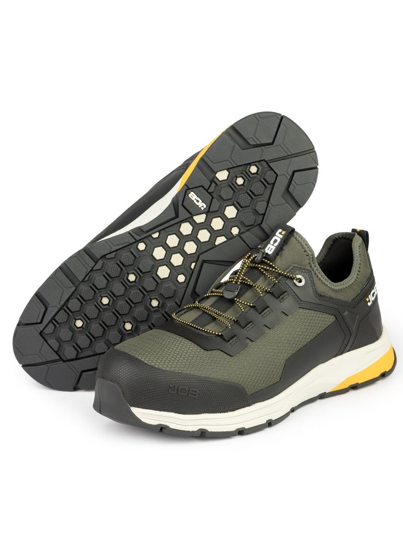 JCB Slip On Safety Sneaker – Composite Toe, Waterproof, Puncture Resistant, Anti-Static, Oil & Slip Resistant | Certified Safety Shoe | JCB-0013A – Black/Olive - Image 4