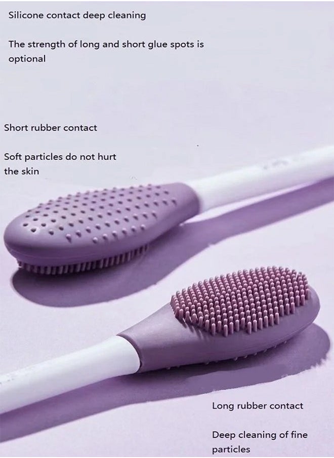 Gecomo Double head facial mask brush Cleaning massage stick Makeup removing brush Mud film nose brush  - Image 3