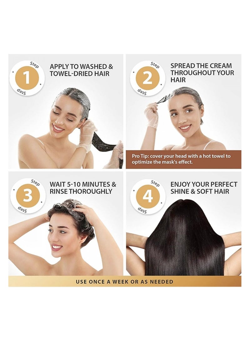 كارسيل علاج الشعر بالكولاجين من كارسيل، إصلاح عميق، ترطيب عميق، زيت الأرغان، قناع الشعر بالكولاجين، للشعر الجاف التالف، جميع أنواع الشعر، 16.90 أونصة، 500 مل - Image 2