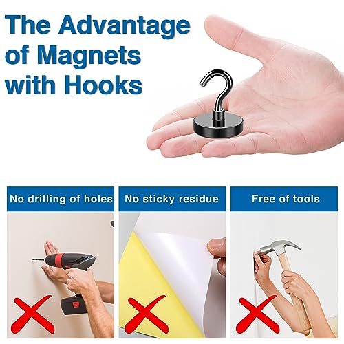 LOVIMAG Cruise Door Magnets, 80LBS Cruise Magnets with Epoxy Coating for Hanging, Strong Magnet Heavy Duty for Kitchen Must Haves, Magnetic Hooks for Cruise Cabins, Ceiling, Refrigerator etc -6 Pcs - Image 5