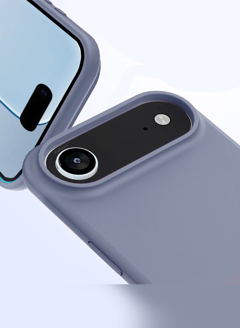 CATANES 2 Packs Silicone Protective Phone Case for iPhone 17 Air , Soft Anti-Scratch Microfiber Lining Ultra Slim Drop Protection Phone Cover with Privacy Screen Protector - Pastel Purple - Image 3