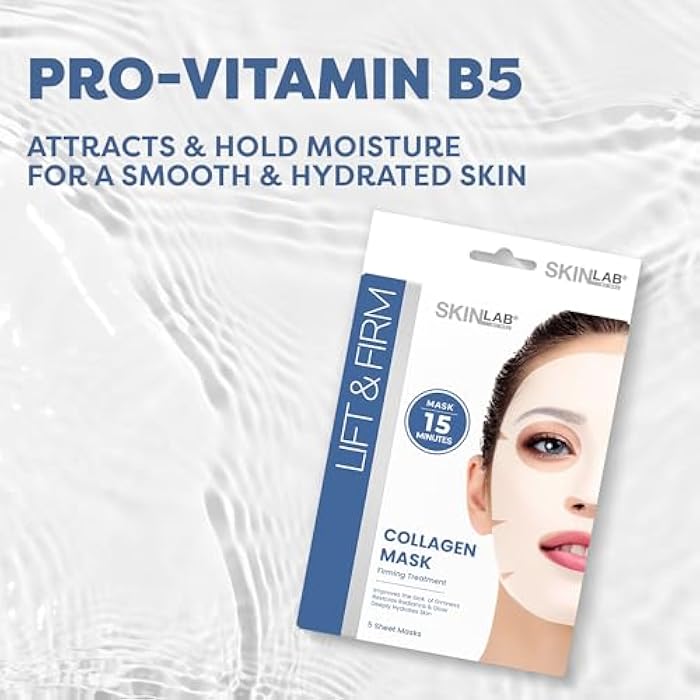 SKIN LAB BY BSL SKIN LAB Collagen Sheet Mask for Women – Hydrating Skincare – Firming, Moisturizing, Anti-Aging Facial Treatment Set – Overnight Collagen Masks, 5 Count - Image 3
