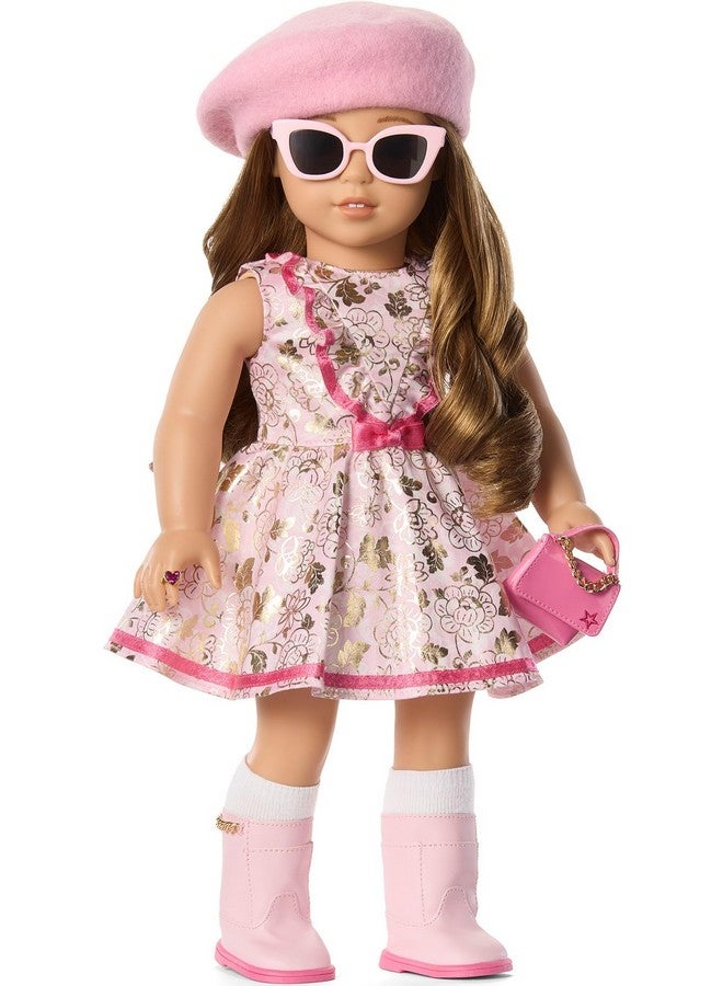 American Girl American Girl Truly Me 18-inch Doll Pink Chic Accessories with Purse, Beret, Sunglasses, and Heart Ring, for Ages 6+  - Image 5