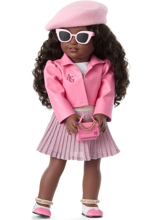 American Girl American Girl Truly Me 18-inch Doll Pink Chic Accessories with Purse, Beret, Sunglasses, and Heart Ring, for Ages 6+  - Image 2