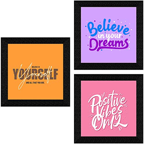 SAF paintings set of 3 Motivational Quotes Wall Decor Premium Framed Paintings for Bedroom Room Living Room Framed Wall Posters SASANFSD31427A - Image 1
