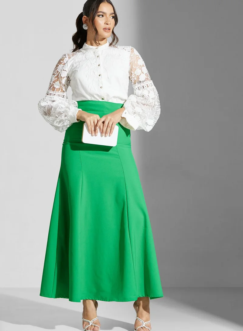 Golden Apple High Waist Tiered Skirt