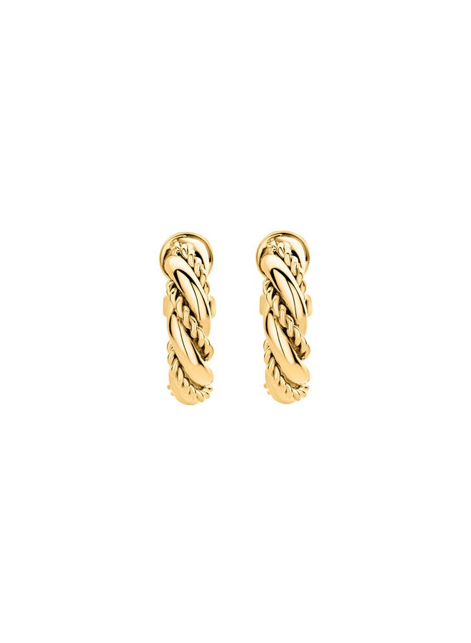 CERRUTI 1881 Giulia Twisted Cable Gold Plated Small Women's Earrings  - Image 1