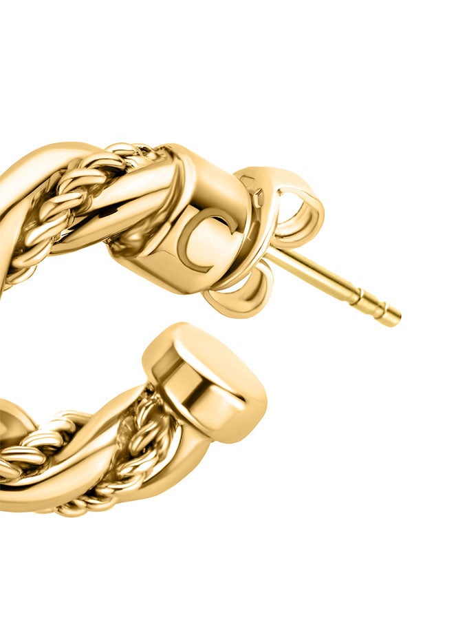 CERRUTI 1881 Giulia Twisted Cable Gold Plated Small Women's Earrings  - Image 3