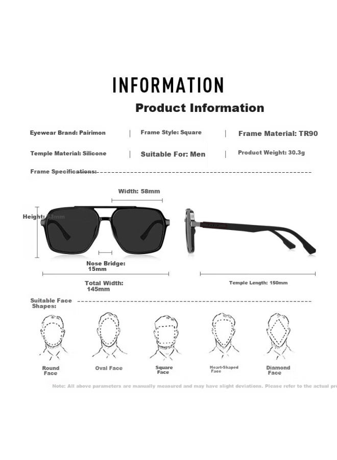 Parim Premium Style Men's Uv Protection Polarized Aviator Sungl Driving Frog Mirror - Image 2
