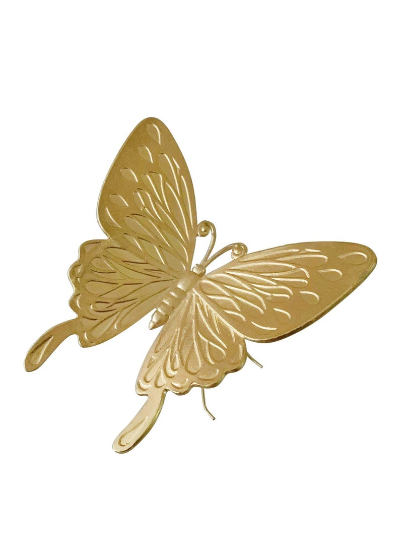 Captaintech Gold Butterfly Figurine Home Decor, Solid Metal Butterfly Centerpiece Decoration, Mini Insect Ornament Animal Desk Figurines for Home Office Desktop - Image 2