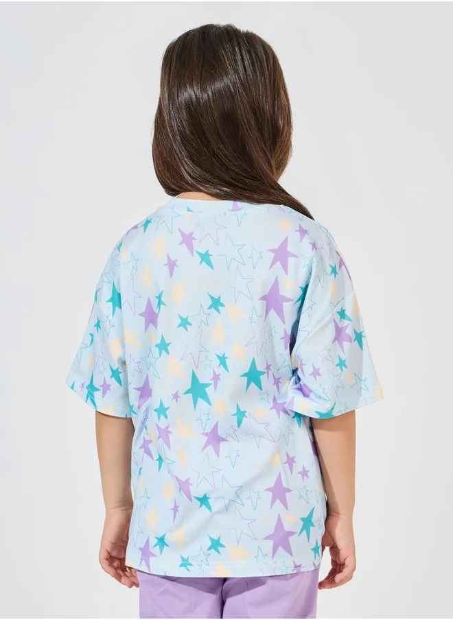 Styli Star Printed Oversized T-Shirt