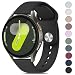 Meliya Bands Compatible with Samsung Galaxy Watch 7 FE 40mm 20mm Soft Silicone Sport Replacement Straps for Women Men Black - Image 2
