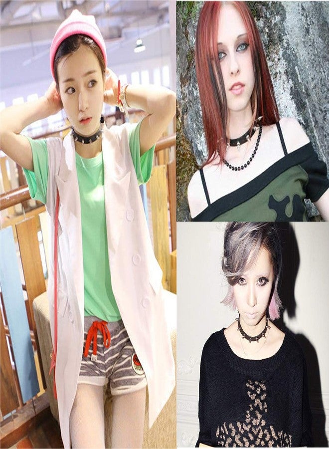 HRLORKC PU Leather Choker Goth Punk O-Ring Spike Rivets and Love Heart Choker Collar Necklace Adjustable (K4) - Image 5