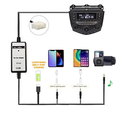 Yomikoo Car Audio AUX Input Adapter with Charge Cable for Honda Accord 2003-2011, Civic 2006-2010, Pilot 2006-2011, Odyssey 2005-2010, Acura CSX 2006-2011, MDX 2005-2006 - Image 2