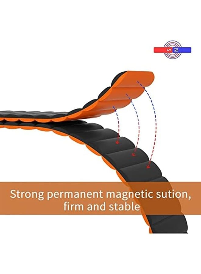 Dado Silicone Magnetic Watch Band Compatible With Samsung Galaxy Watch 6 Classic 47 43Mm 5 Pro 45Mm 4 Classic 46 42Mm Watch 6 5 4 44 40Mm Strap Curved No Gap Magnetic Closing Soft Band - Image 2