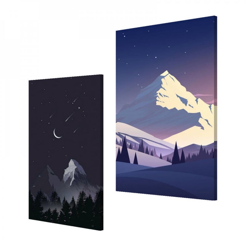 Marktna Double canvas painting with a mountain design - Image 2