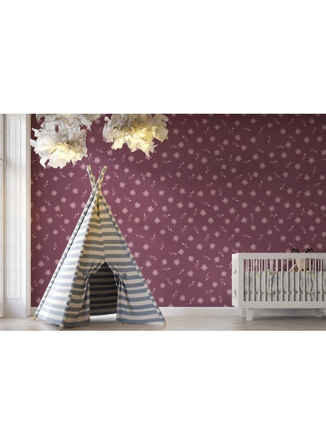 Home Gallery Purple Bright Background Fabric Wallpaper Covers An Area ​​Up To 4.2Mx3M With Adhesive  And Smoothing Tool  - Image 1