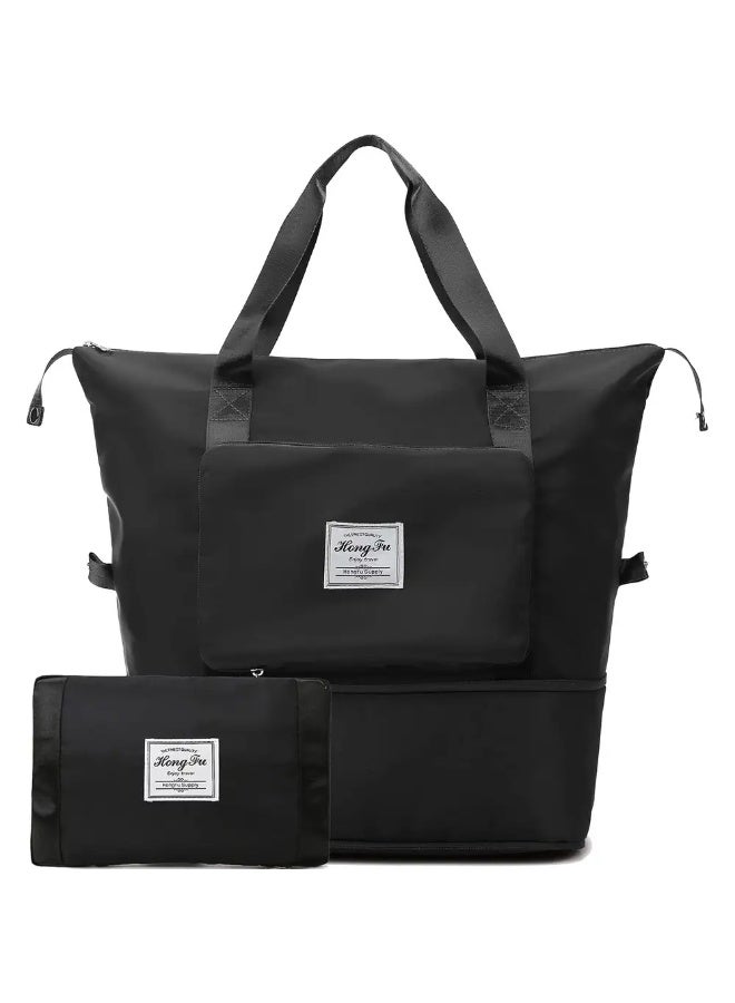 شنطة سفر دفل كيتين روم مقاومة للماء قابلة للطي قابلة لإعادة الاستخدام، متوسطة - أسود - Image 2