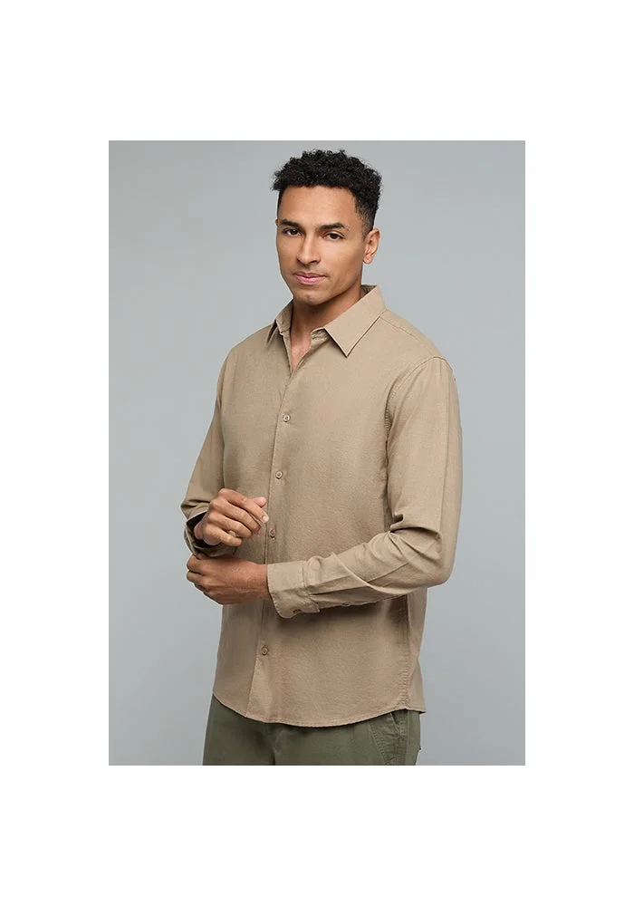R&b Solid Shirt with Classic Collar and Long Sleeves