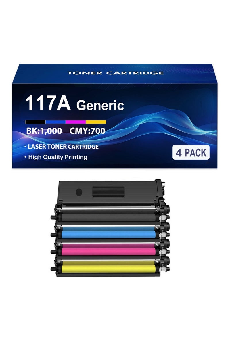 117A Toner Replacement for HP 117A Toner Set for HP Color Laser 179fwg Toner for HP Color Laser 178nwg 179fnw 178nw 150nw 178 179 W2070A W2071A W2072A W2073A (117A Black Cyan Yellow Magenta) - Image 1