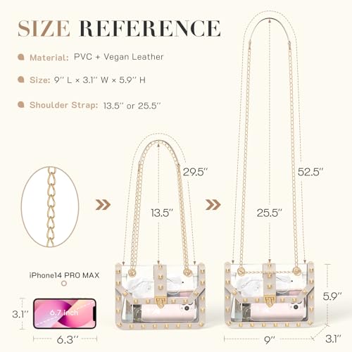 Missnine Clear Bag Stadium Approved Women Clear Crossbody Purse for Stadium Events Trendy Transparent Shoulder Bag for Concerts - Image 5