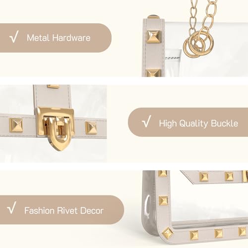 Missnine Clear Bag Stadium Approved Women Clear Crossbody Purse for Stadium Events Trendy Transparent Shoulder Bag for Concerts - Image 4