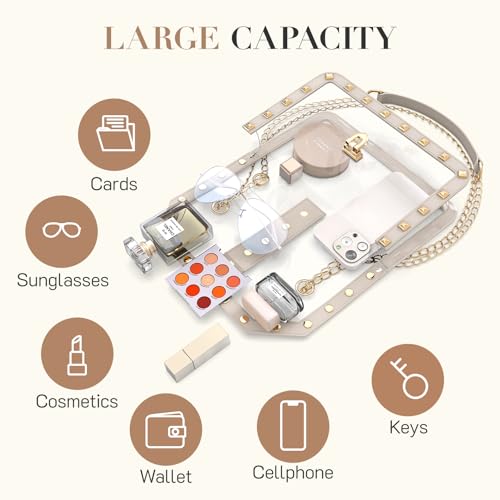 Missnine Clear Bag Stadium Approved Women Clear Crossbody Purse for Stadium Events Trendy Transparent Shoulder Bag for Concerts - Image 3