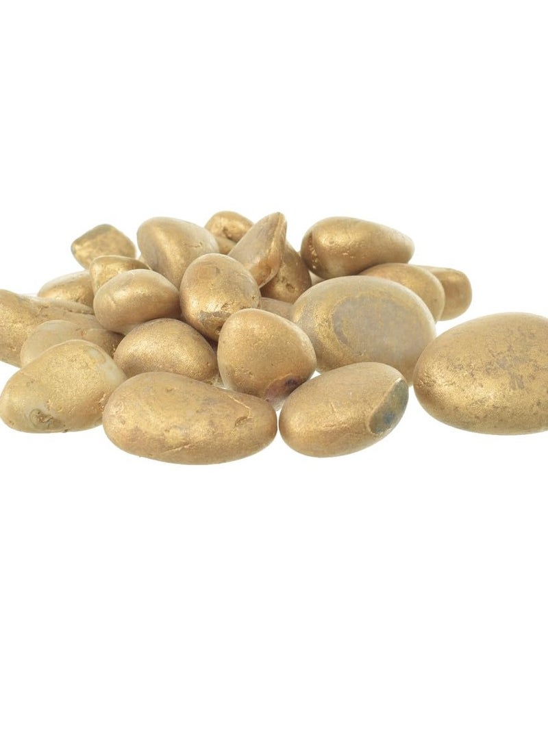 نباتات البستنة الكبيرة المحفوظة بوعاء للنباتات، ديكور المنزل DIY، حصى حوض السمك، حشوات المزهرية، حديقة الجنيات، المناظر الطبيعية الحجارة في الهواء الطلق 1 حزمة (700 غرام) الديكور الخارجي - الذهب