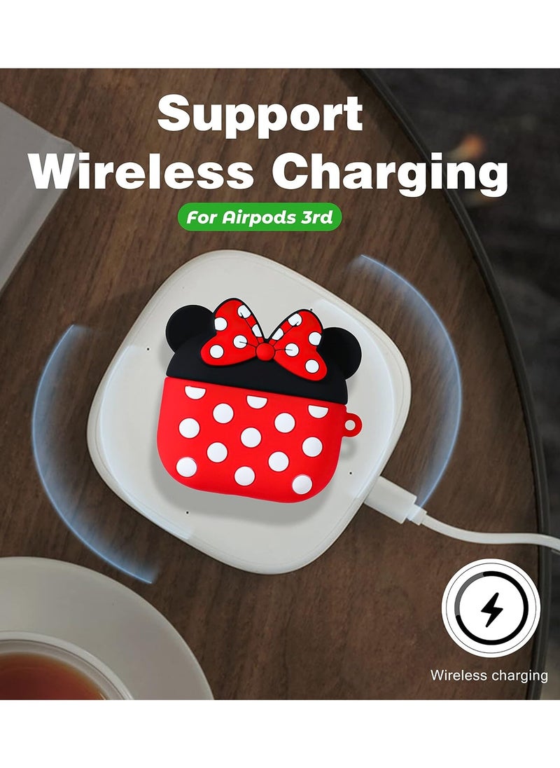 Generic AirPods Pro Case, Shockproof Protective Silicone Cover for AirPods Pro Cartoon Minnie Mouse, Soft Silicone Shockproof Cover with Ring Buckle, Case for AirPods Pro Earphone (AirPods Pro Mini)  - Image 5