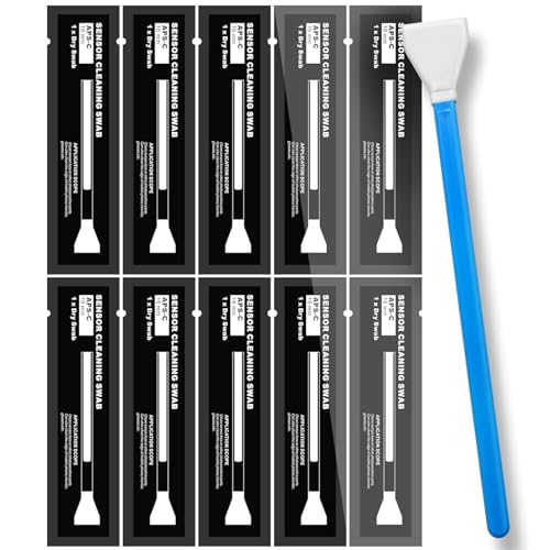 INIMAGINE 10 Pcs Sensor Cleaning Swabs, Camera Cleaning Kit Camera Sensor Cleaning Kit Sensor Cleaning Kit Suitable Camera Lens Maintenance Mirrorless Camera Care DSLR Sensor Cleaning Photography Equipment Care - Image 1