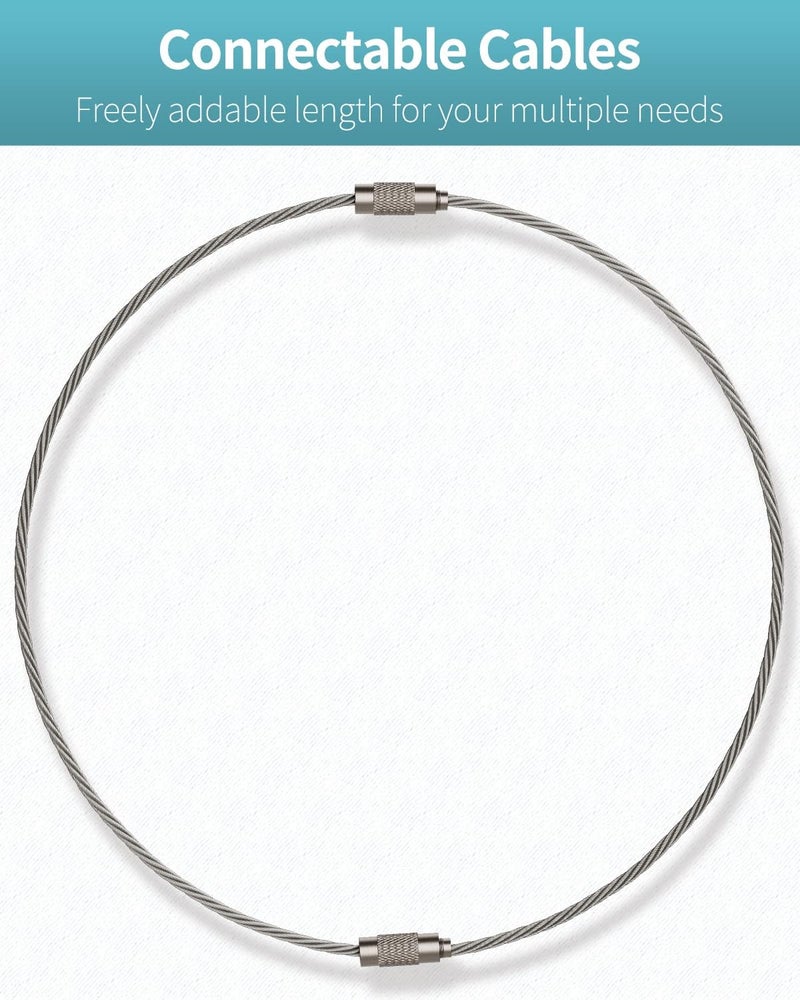 Uniclife 15 cm Wire Keyring Cable - Stainless Steel Key Ring Loop Holder for Outdoor Use, Pack of 10 - Image 5