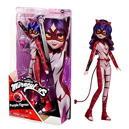 Miraculous Ladybug and Cat Noir Toys Fashion Doll | Articulated 26cm Doll with Accessories Kwami | Purple Tigress Figurine | Bandai Dolls - Image 1