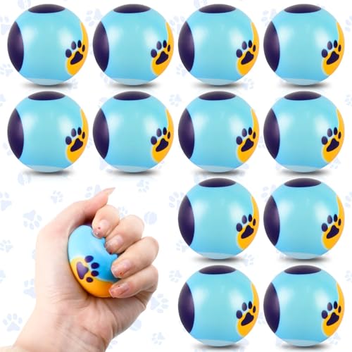 AXBMM 12 PCS Blue Dog Paw Stress Balls for Kids Party Favors 197 Inch Anxiety Relief Fidget Sensory Toys Blue Dog Paw Theme Squeeze Toys Bulk for Birthday Goodie Bags Carnival Gifts Classroom Prize - Image 1