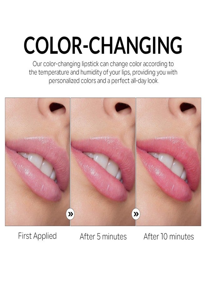 FREEORR Transferproof Color Changing Lipstick, Gold Crystal Ph Color Changing Lipstick, Long Lasting Moisturizing Gold Foil Glossy Shine Lip Gloss-2PCS - Image 3