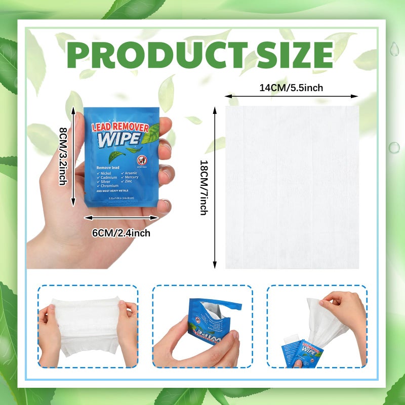Heigble 50 Pack Lead Remover Wipes For Shooting Hand&Surface Cleaning Wipes Effectively Removes Lead  Dust  Oil&Grime Individually Wrapped Wipe For Shooting Ranges  Hunting  Industrial Use (Blue) - Image 2