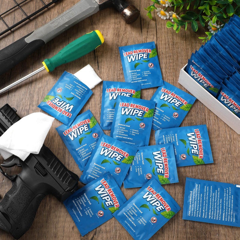 Heigble 50 Pack Lead Remover Wipes For Shooting Hand&Surface Cleaning Wipes Effectively Removes Lead  Dust  Oil&Grime Individually Wrapped Wipe For Shooting Ranges  Hunting  Industrial Use (Blue) - Image 4