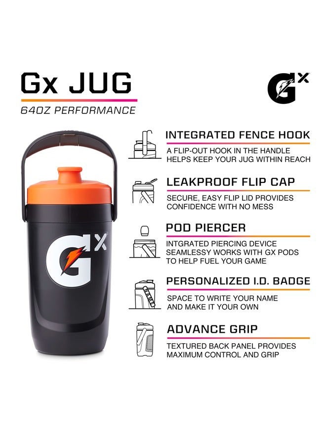 Gatorade Gx Performance Jug, 64oz, Leakproof, Non Slip Grip, Great for Athletes, Red - Image 2