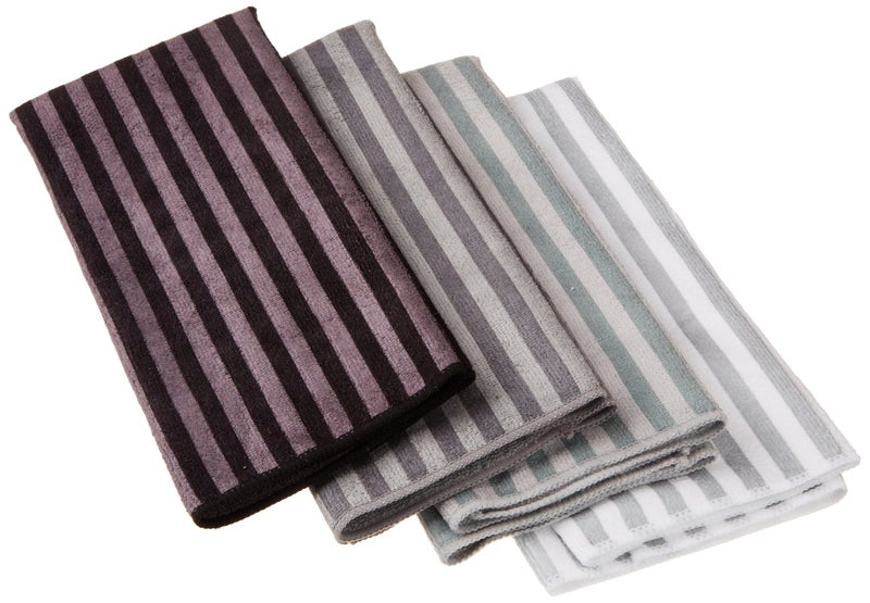 DII Cleaning Collection Multi-Purpose Microfiber, Gray Stripes, Dishtowel Set - Image 5